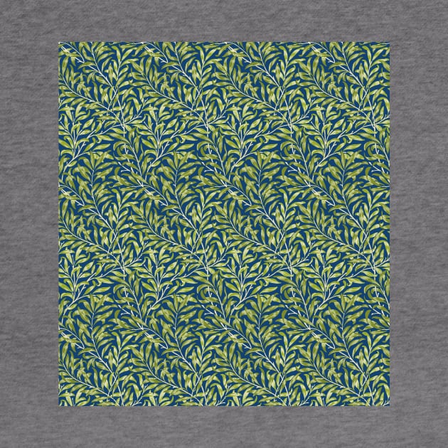 William Morris Willow Boughs Recolored Green on Blue by tiokvadrat